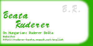 beata ruderer business card
